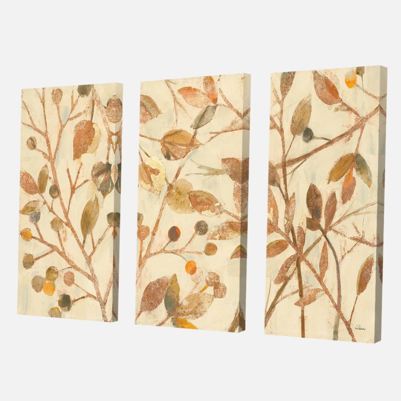 Designart - Copper Branches Composition - Lake House Premium Canvas Wall Art